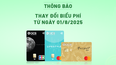 Thông báo thay đổi biểu phí từ ngày 01/8/2025