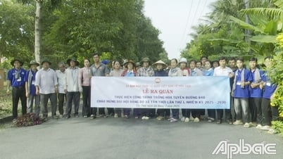 Xã Tân Thới ra quân trồng hoa tuyến đường 84D