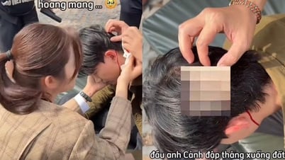Thúy Ngân hốt hoảng khi Võ Cảnh chảy máu đầu