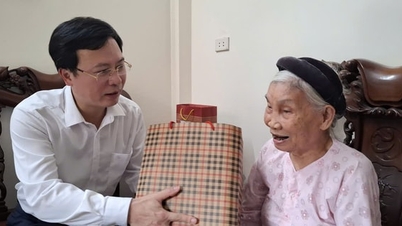 Bí thư Đảng uỷ xã Tây Phương thăm, tặng quà Bà mẹ Việt Nam Anh hùng
