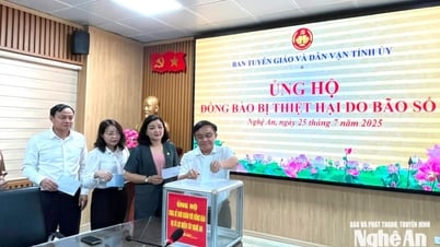 Ban Tuyên giáo và Dân vận Tỉnh ủy Nghệ An phát động ủng hộ Nhân dân vùng lũ bị thiệt hại do bão số 3