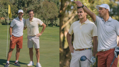 Huyền thoại Federer và Nadal bất ngờ đọ sức trên sân… golf