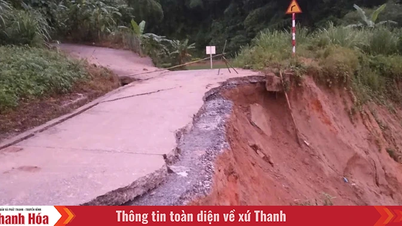 Đường vào bản Sa Ná sạt lở nghiêm trọng