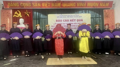 Quảng Hòa truyền dạy và hướng dẫn thực hành nghi thức điệu múa hát trong Lễ hội Nàng Hai cho 20 học viên