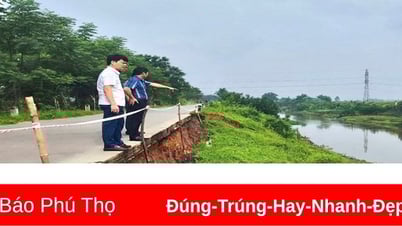 Sạt trượt taluy nghiêm trọng tại kè đê Lâm Hạc, xã Bản Nguyên