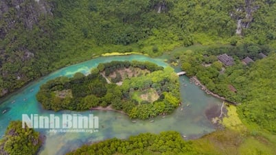 Admire Trang An in the blue water season - World Heritage at its most beautiful in the season