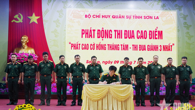 Bộ CHQS tỉnh Sơn La phát động thi đua cao điểm “Phất cao cờ hồng Tháng Tám - Thi đua giành 3 nhất”