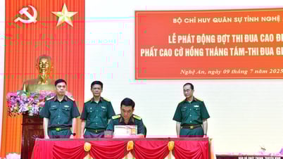 Bộ Chỉ huy Quân sự tỉnh Nghệ An phát động đợt cao điểm 'Phất cao cờ hồng Tháng Tám - Thi đua giành 3 nhất'