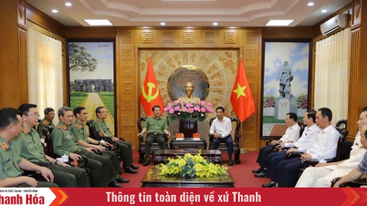 Bộ trưởng Bộ Công an Lương Tam Quang làm việc với Ban Thường vụ Tỉnh ủy Thanh Hóa