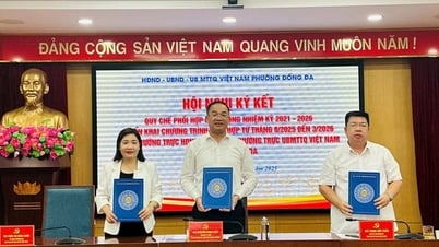Thường trực HĐND, UBND, Ủy ban MTTQ Việt Nam phường Đống Đa ký kết phối hợp công tác