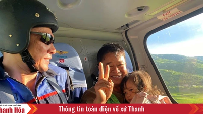 Trực thăng Quân đội giải cứu thành công 8 người bị cô lập do mưa lũ tại Sơn La