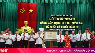 Mottak av rangeringssertifikatet for nasjonalmonument for graven og tempelet til Nguyen Hoanh Tu.