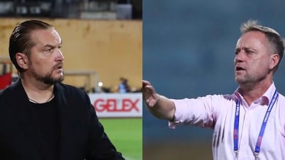 Cảm xúc trái ngược của 2 HLV ngoại cá tính nhất V-League sau màn chia điểm kịch tính