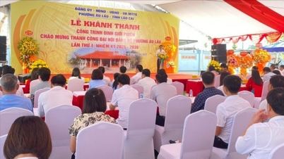 Phó Chủ tịch UBND tỉnh Vũ Thị Hiền Hạnh dự Lễ khánh thành công trình Đình Giới Phiên