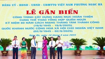 Phường Ngọc Hà gắn biển công trình khu liên hợp Cung thể thao tổng hợp Quần Ngựa