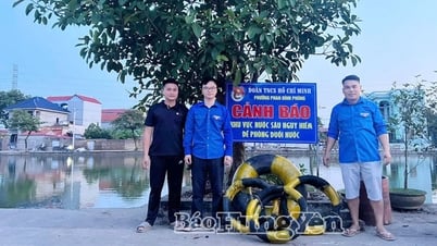 Đoàn phường Mỹ Hào triển khai mô hình “Săm xe cứu hộ” phòng, chống đuối nước