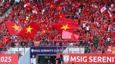 Trainer Mai Duc Chung dankt den Fans für ihre Unterstützung, ihr Anfeuern und dafür, dass sie der Mannschaft zum Sieg verholfen haben.