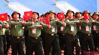 Cận cảnh các khối tham gia diễu binh, diễu hành A80 hợp luyện tại sân Mỹ Đình