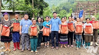 Thăm, tặng quà hộ dân vùng nguy cơ sạt lở tại xã Nghiên Loan