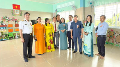 วิญลองเปิดโรงเรียนอนุบาลเซาไมที่กว้างขวางและทันสมัย