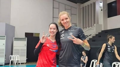 ถั่นถวี เทียบความสูงกับไอดอลวอลเลย์บอลสูง 2 เมตร นู่ กวินห์ ตั้งใจทำประตูใส่โปแลนด์