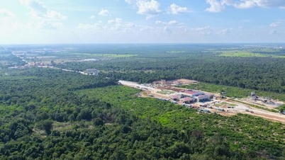 'Vượt nắng thắng mưa' đẩy nhanh tiến độ công trình Cửa khẩu quốc tế Tân Nam