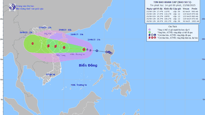 La tormenta No. 5 aumenta rápidamente en intensidad y se dirige hacia el área marítima de Thanh Hoa – Quang Tri.