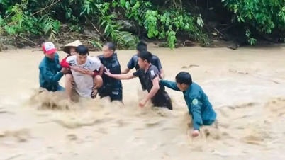 Crossing the rapids to bring people in areas at risk of landslides and flash floods to safety