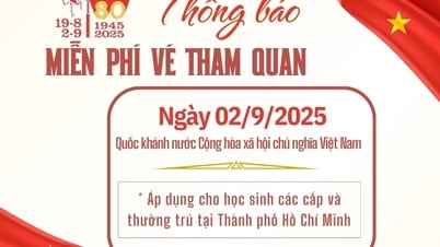Thông báo miễn phí vé tham quan nhân dịp Lễ Quốc khánh 02/9/2025