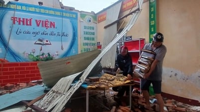 Trường học ở Hà Tĩnh ngổn ngang sau bão số 5