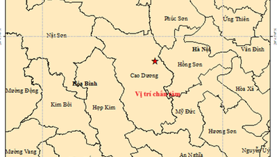 Động đất 3,6 độ tại xã Cao Dương, tỉnh Phú Thọ