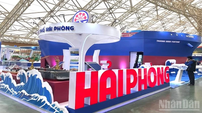 Hai Phong und der Abdruck von Schiffen auf der Ausstellung nationaler Errungenschaften