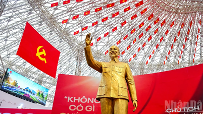 [Photo] Brilliant red of the exhibition 95 years of the Party Flag lighting the way before the opening