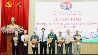 Phuong Liet Ward: Ehrung von 245 Parteimitgliedern durch die Verleihungszeremonie der Parteiabzeichen am 2. September