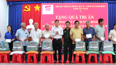 สมาคมสนับสนุนครอบครัววีรชนจังหวัดไต้นิญ: ร่วมไว้อาลัยครอบครัววีรชนและทหารผ่านศึกในตำบลนิญเดียน
