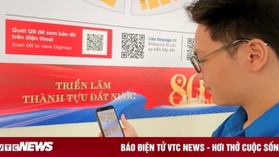 Mapa digital 3D que guía a los visitantes a la Exposición de 80 años de logros del País