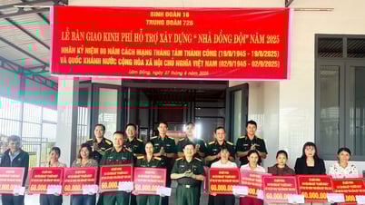 กองพันทหารราบที่ 726 มอบทุนสนับสนุนการก่อสร้างบ้านพักทหารและห้องเรียน