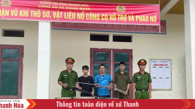 Thanh Quan Commune Police propagate and mobilize people to hand over homemade weapons