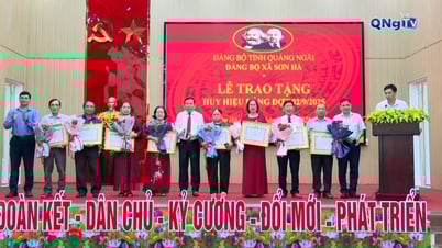 នាថ្ងៃទី ២ កញ្ញា គណៈកម្មាធិការបក្សឃុំ Son Ha បានប្រគល់ផ្លាកសញ្ញាបក្ស