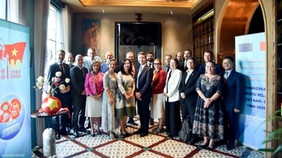 Les ambassadeurs et chargés d'affaires de différents pays dégustent du thé, des gâteaux de lune et des bonbons aux cacahuètes.