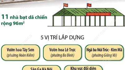 ハノイ：パレードを生で観覧できるテント11か所の設置場所の詳細