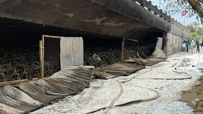 ກວດ​ກາ​ຄວາມ​ປອດ​ໄພ​ແລະ​ໂຄງ​ສ້າງ​ຂົວ​ວິງ​ຕື​ຫຼັງ​ໄຟ​ໄໝ້​ບ່ອນ​ຈອດ​ລົດ​ໃຕ້​ຂົວ