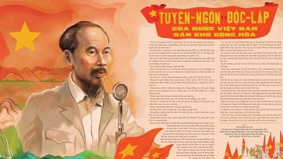 ภาพเสริมจากหนังสือพิมพ์นานดานที่พิมพ์ภาพลุงโฮอ่านคำประกาศอิสรภาพ