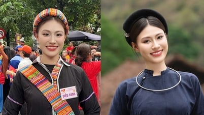 Cô gái xinh đẹp cao 1,73m ở hàng đầu khối diễu hành 54 dân tộc là ai?