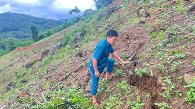 เมื่อพบรอยแยกบนภูเขาสูงประมาณ 100 เมตร ทางชุมชนบนภูเขาในจังหวัดเหงะอานจึงส่งเจ้าหน้าที่ไปอพยพประชาชน