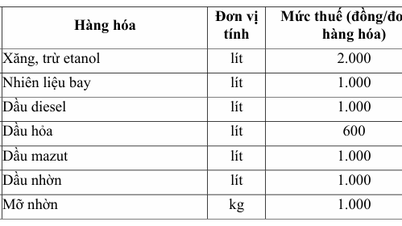 Quy định về mức thuế bảo vệ môi trường đối với xăng, dầu, mỡ nhờn