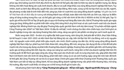 Thư chúc mừng của Bộ trưởng Bộ Công Thương