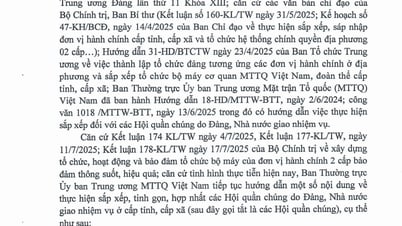 Hướng dẫn 05/HD-MTTW-BTT tiếp tục thực hiện sắp xếp, tinh gọn, hợp nhất các hội quần chúng do Đảng, Nhà nước giao nhiệm vụ ở cấp tỉnh, cấp xã