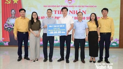 Công ty TNHH VSIP Nghệ An trao 1 tỷ đồng hỗ trợ Nghệ An khắc phục hậu quả mưa lũ