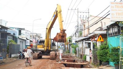 Sau gần 30 năm, đường Hồng Thập Tự (phường Long Khánh) được đầu tư hệ thống thoát nước